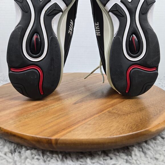 Nike Mens 10 Air Max 97 Premium Black White Overbranding Casual Athletic Sneaker - Picture 10 of 12